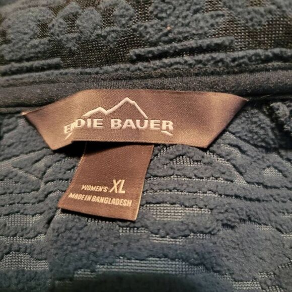 Eddie Bauer Women’s Fleece Aztec Blue Pattern Sweater1/4 Zip Size XL - Picture 5 of 6